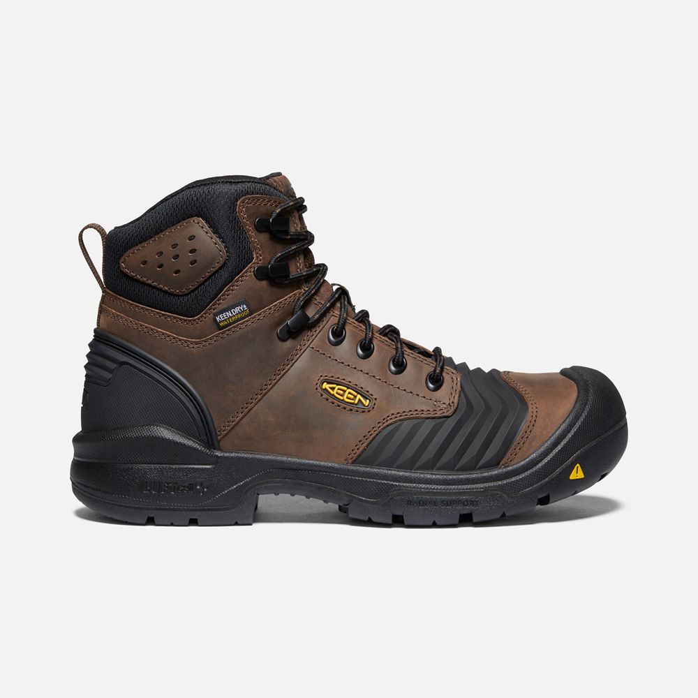 Keen Trekking Bot Erkek Kahverengi/Siyah - Portland 6" Waterproof (Carbon-Fiber Toe) - Türkiye ODKT7